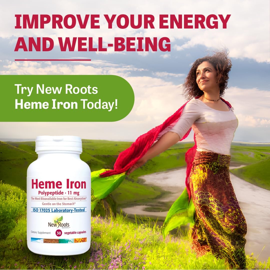New Roots Heme Iron Supplement | Non-Constipating Formula | 30 Capsules - Image 5