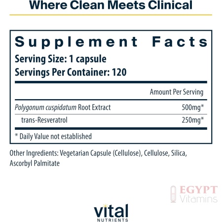 Vital Nutrients Resveratrol | 120 Capsules