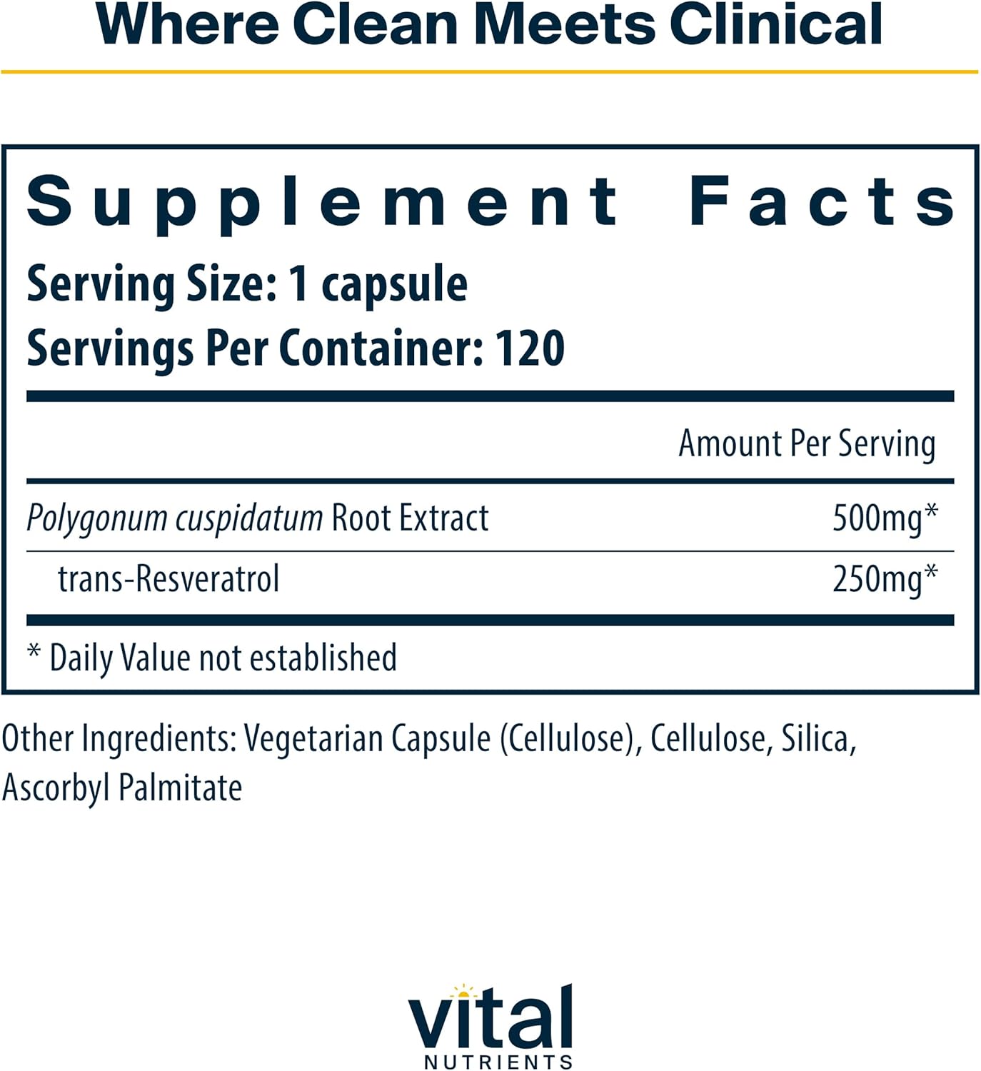 Vital Nutrients Resveratrol | 120 Capsules