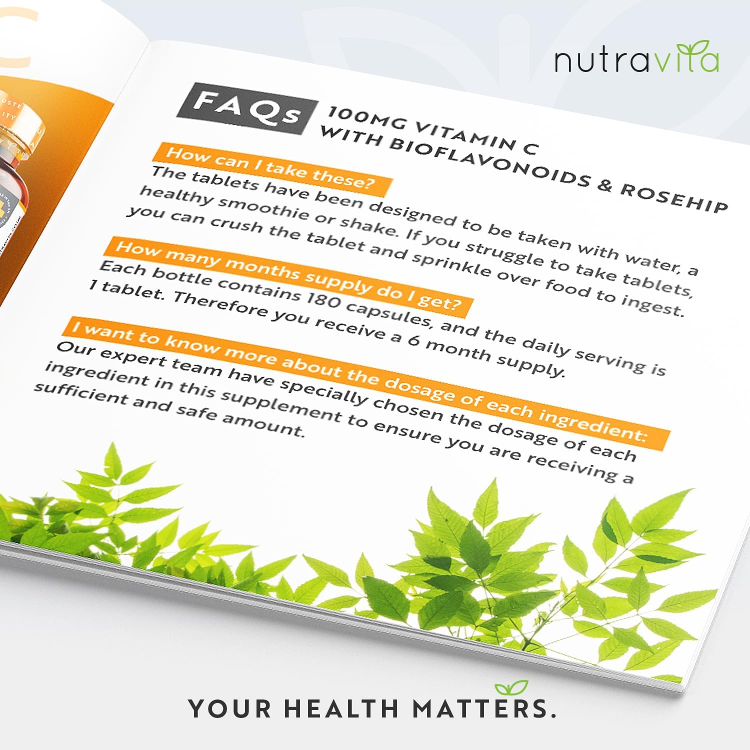 Nutravita Vitamin C 1000mg – Immune Support & Antioxidant Protection – 180 Tablets - Image 5
