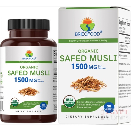 Brieofood Organic Safed Musli 1500mg | 90 Tablets