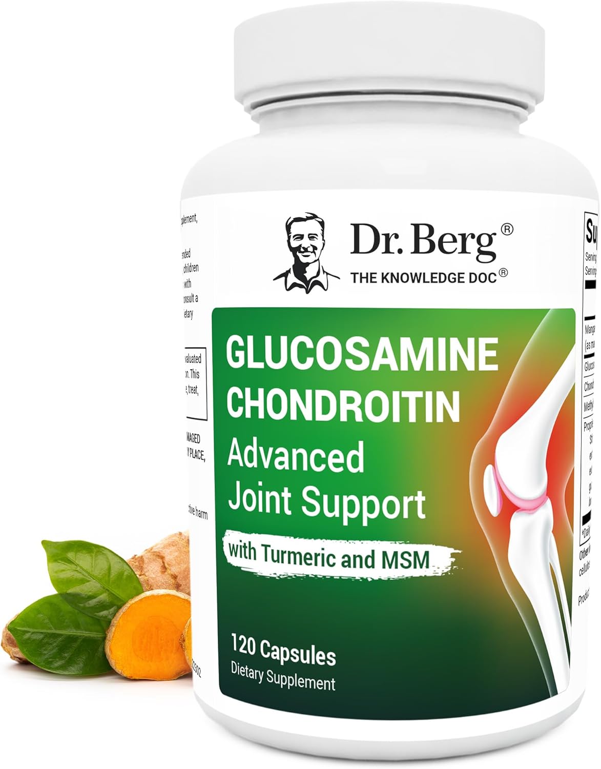Dr. Berg Glucosamine Chondroitin MSM Turmeric & Boswellia - Advanced Joint Support Supplement with 1500 mg Glucosamine Sulfate - 120 Capsules