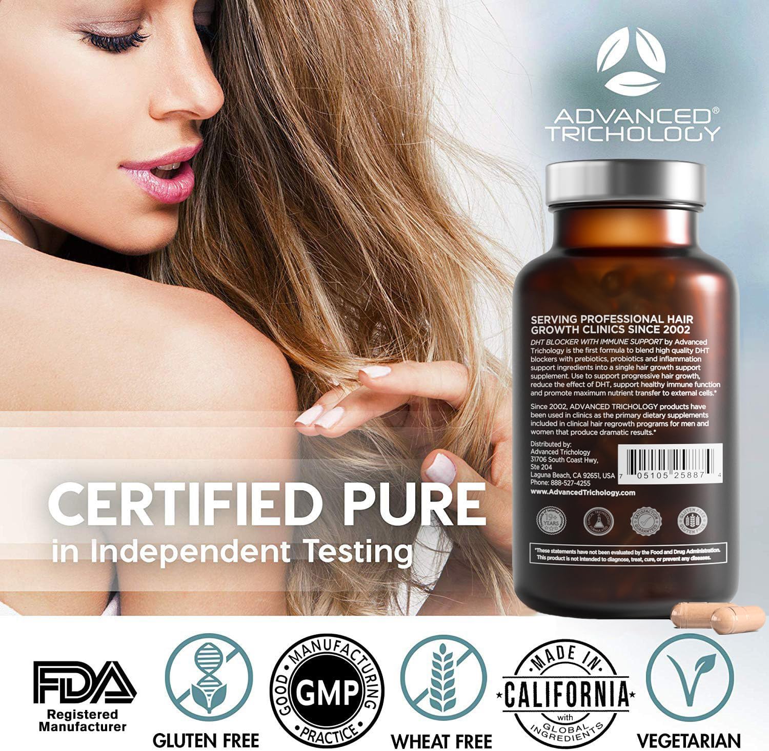 Advanced Trichology Hair Growth Supplement | DHT BLOCKER | 120 capsules - Image 3