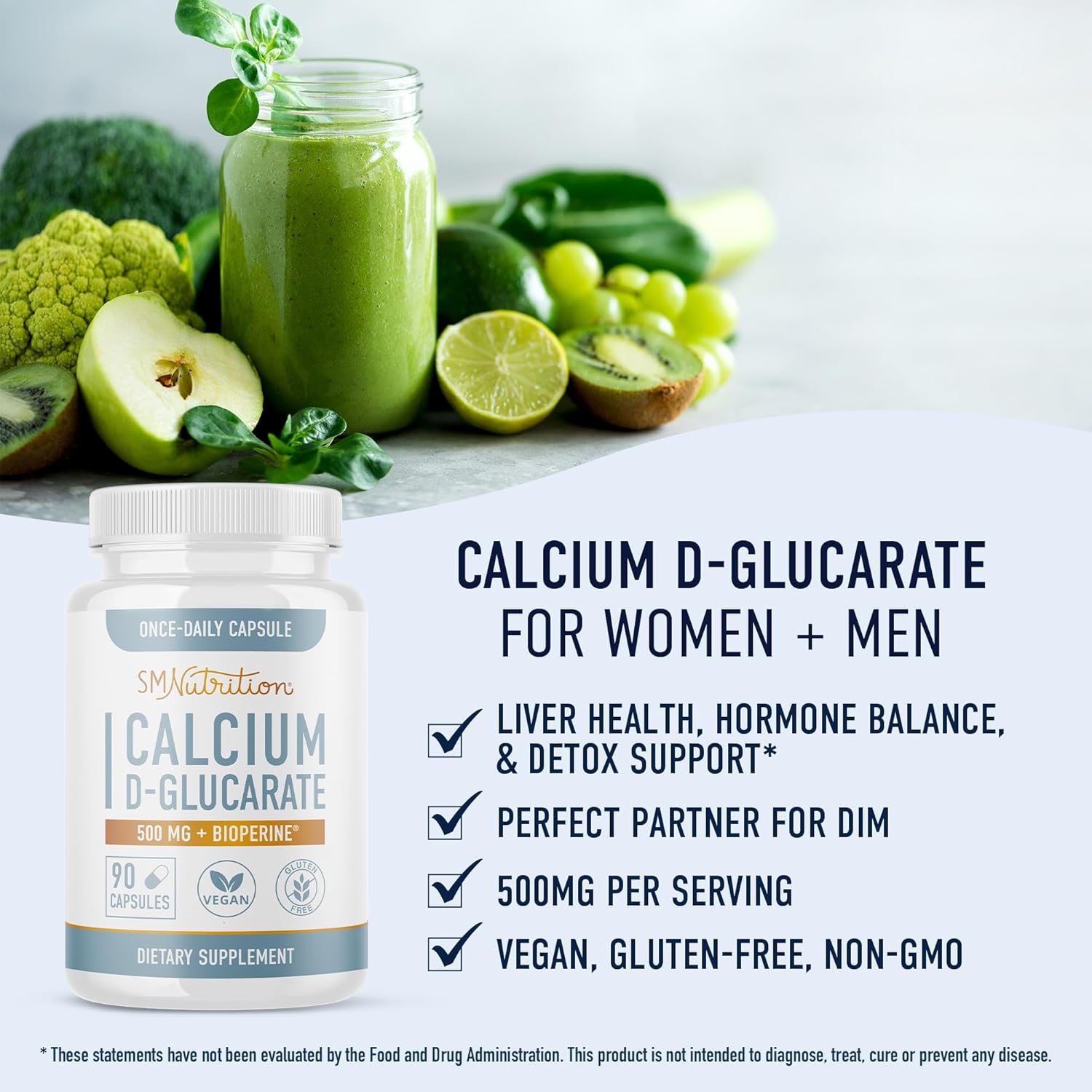SMNutrition Calcium D-Glucarate | 500MG | 90 Capsules - Image 7