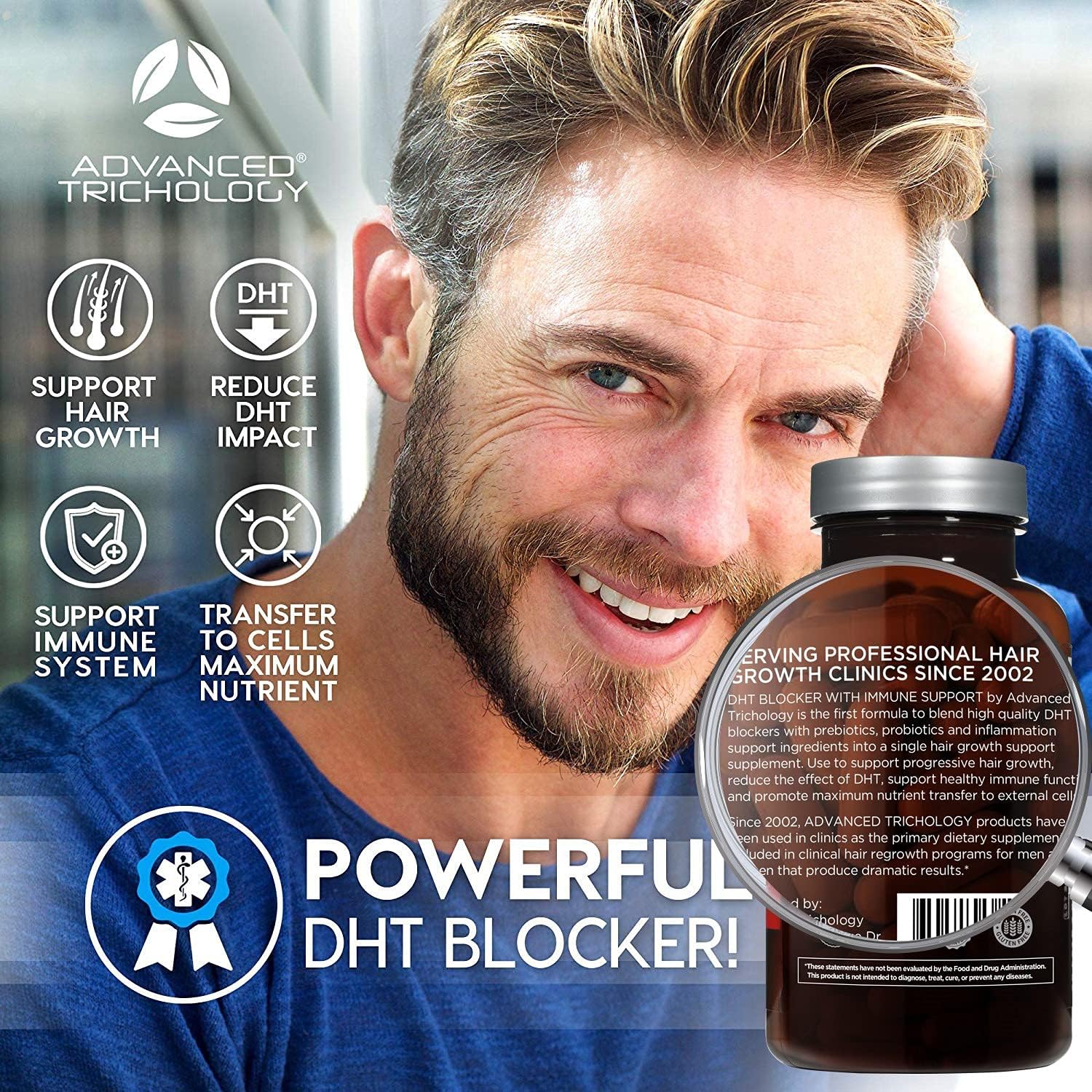 Advanced Trichology Hair Growth Supplement | DHT BLOCKER | 120 capsules - Image 4