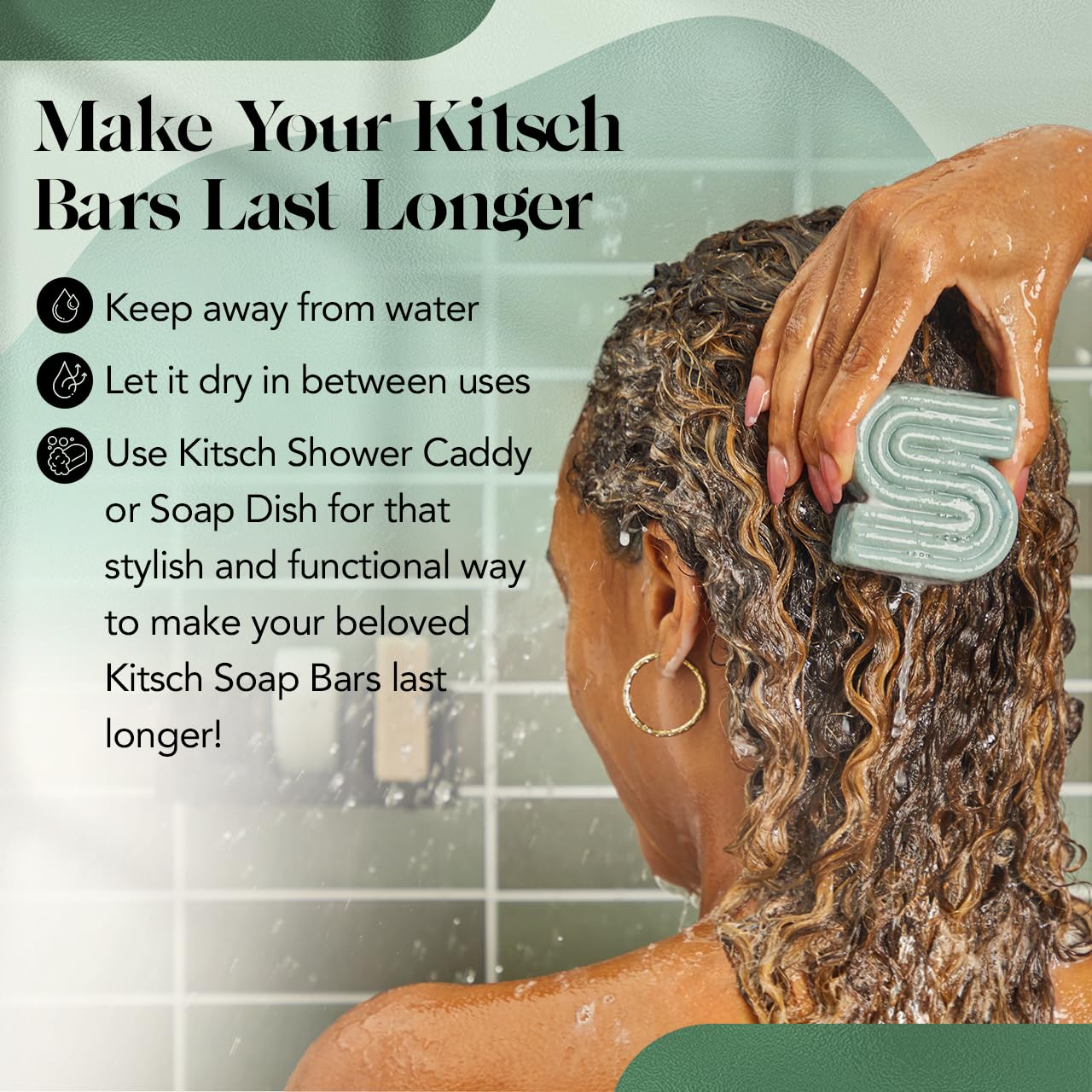 Kitsch Rosemary & Biotin Shampoo Bar for Hair Growth & Volume - Image 5