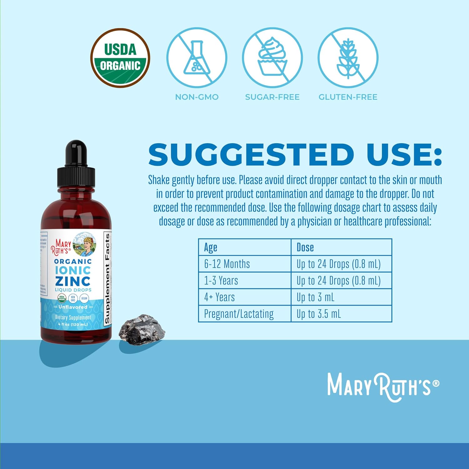 MaryRuth's Organic Liquid Zinc Supplement | For Immune Support | 4 oz - Image 7