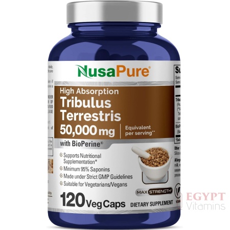 NusaPure Tribulus Terrestris1000 mg Equivalent to 50,000mg| 120 Capsules