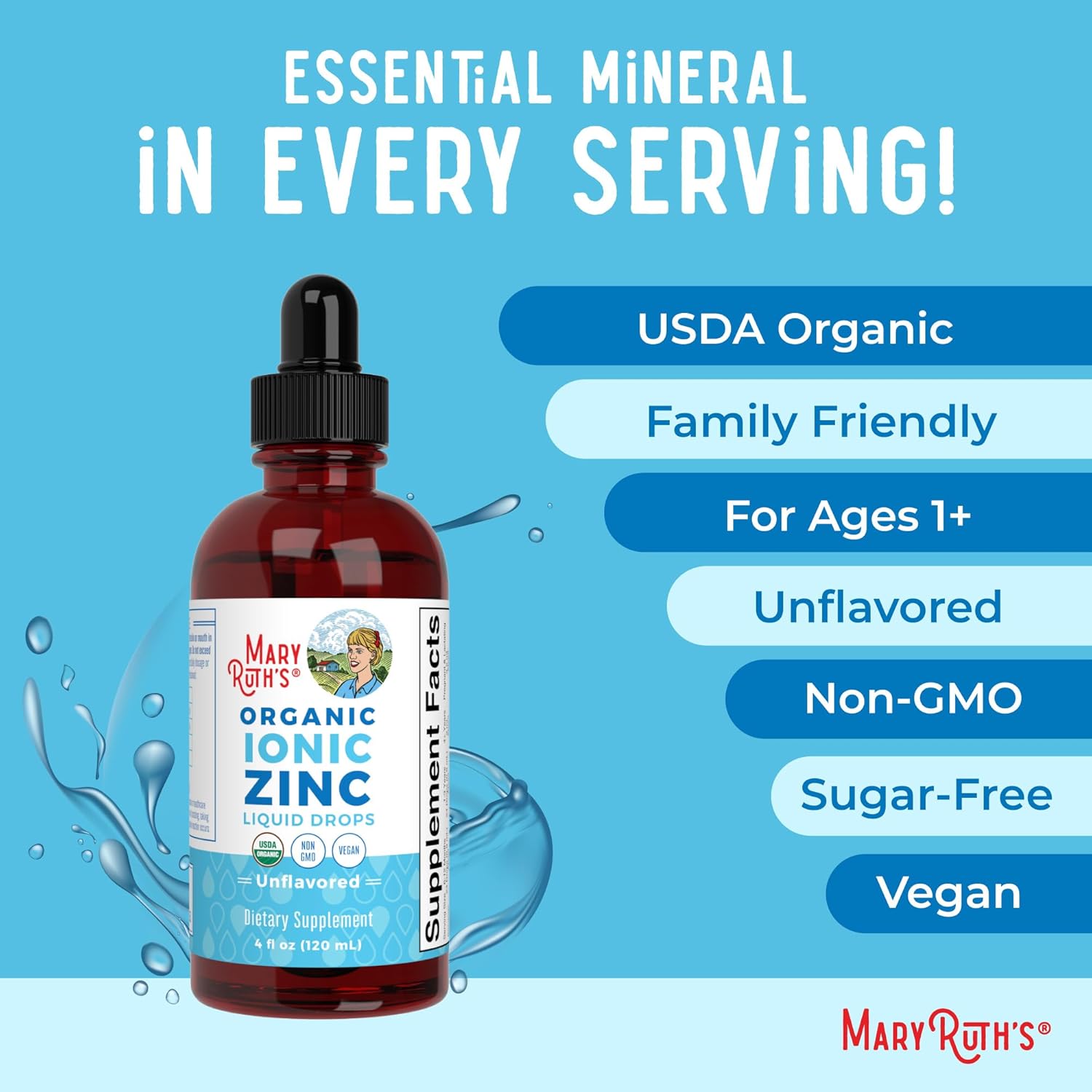 MaryRuth's Organic Liquid Zinc Supplement | For Immune Support | 4 oz - Image 3