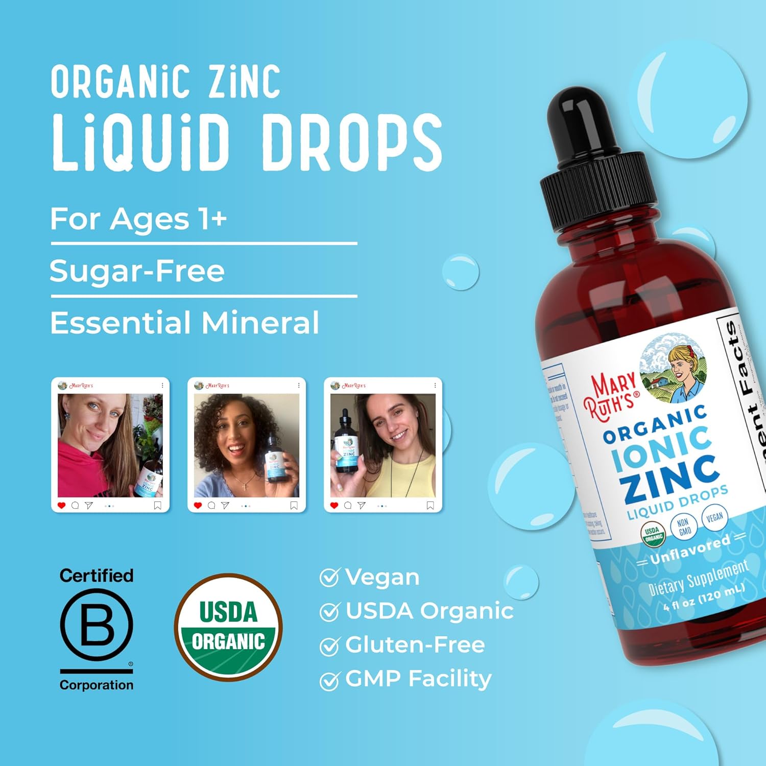 MaryRuth's Organic Liquid Zinc Supplement | For Immune Support | 4 oz - Image 4