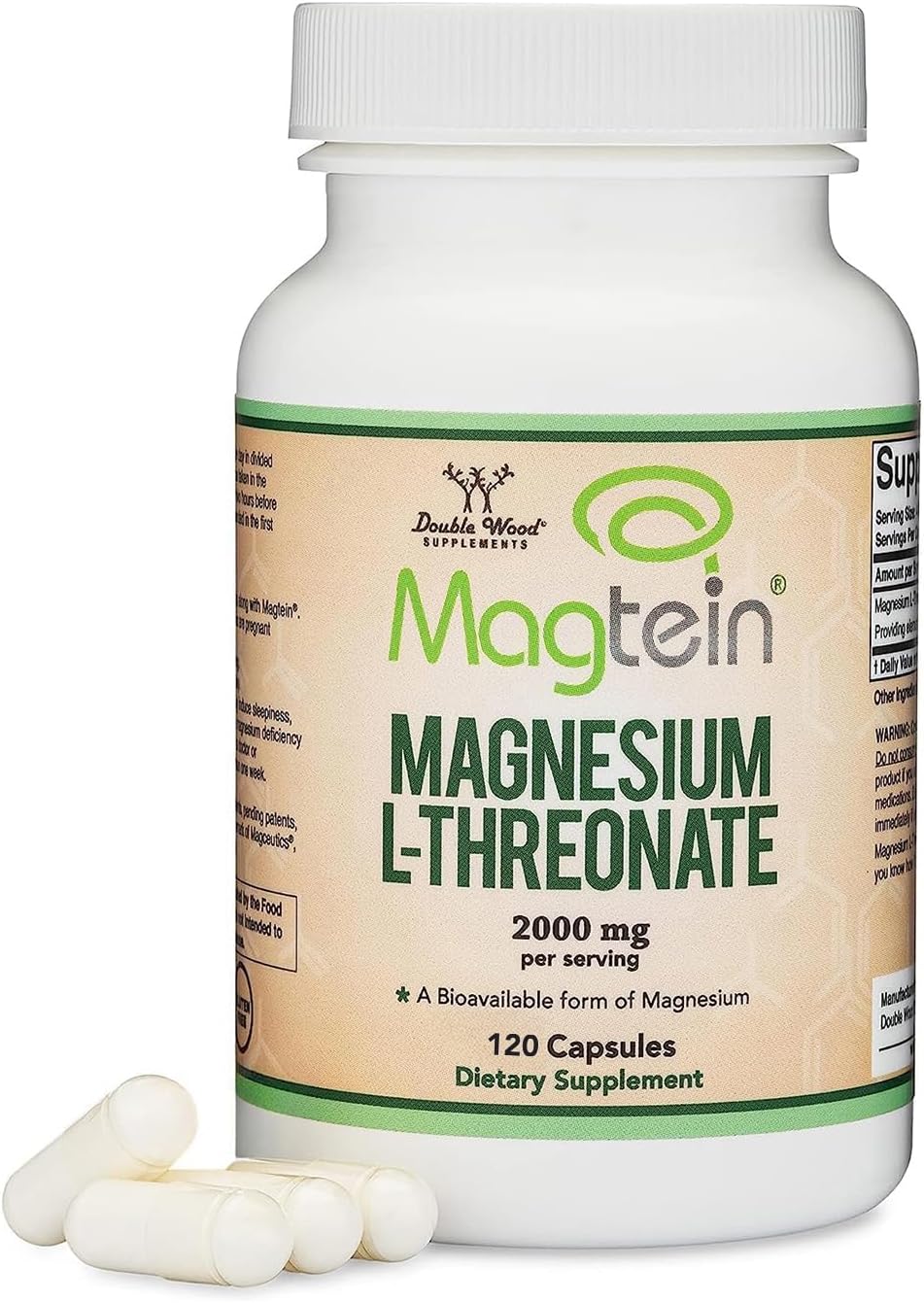 Magnesium L Threonate, Magtein™, Sleep and Cognitive Support – 2,000 mg – 120 Capsules