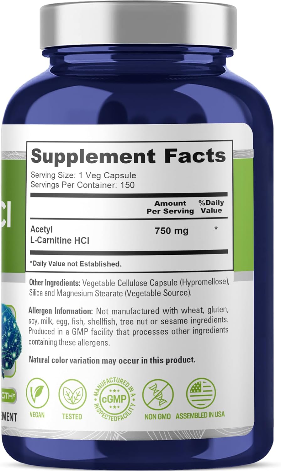 NusaPure Acetyl L-Carnitine 750mg |150 Capsules - Image 2
