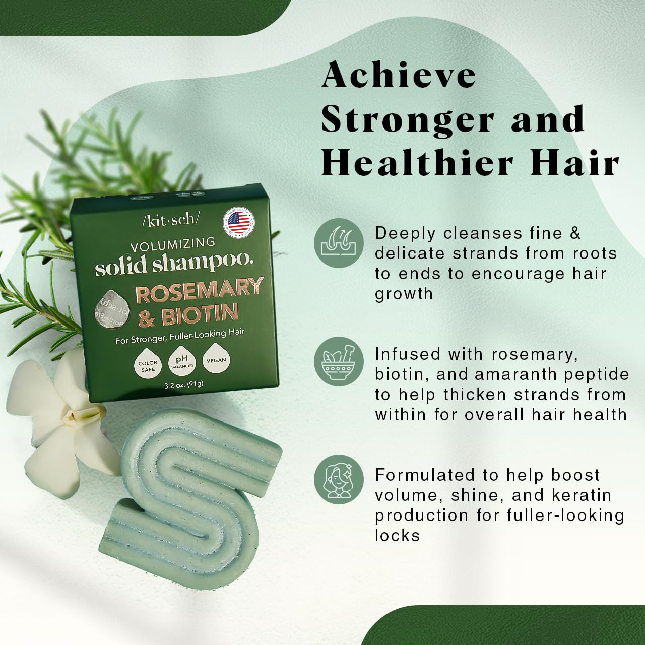 Kitsch Rosemary & Biotin Shampoo Bar for Hair Growth & Volume - Image 9