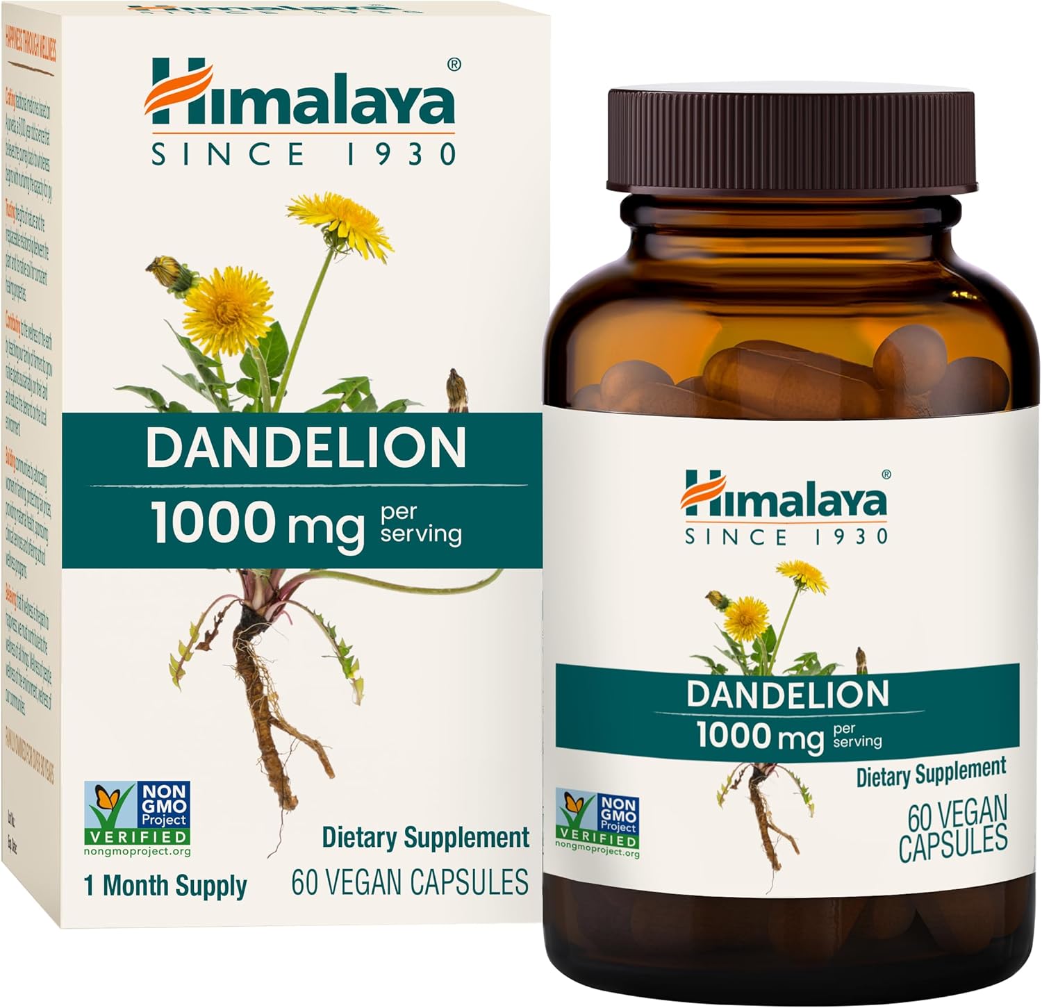 Himalaya Dandelion, Herbal Supplement for Daily Wellness Support | 60 Capsules