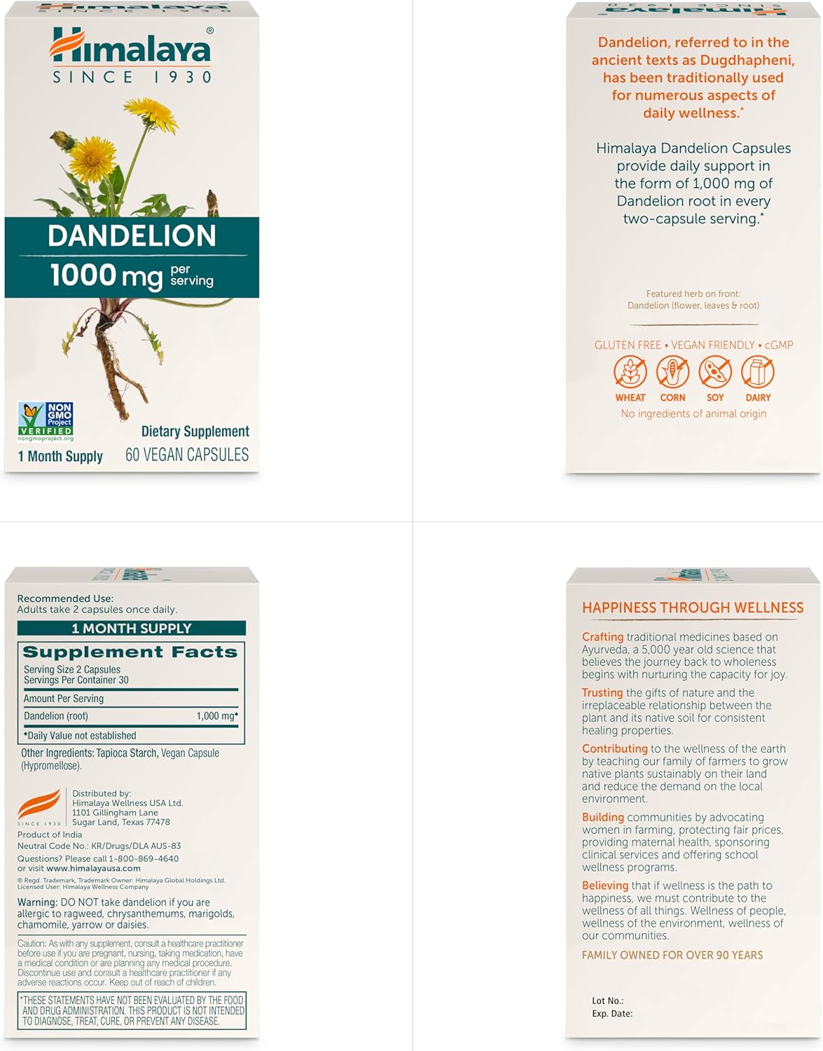 Himalaya Dandelion, Herbal Supplement for Daily Wellness Support | 60 Capsules - Image 2