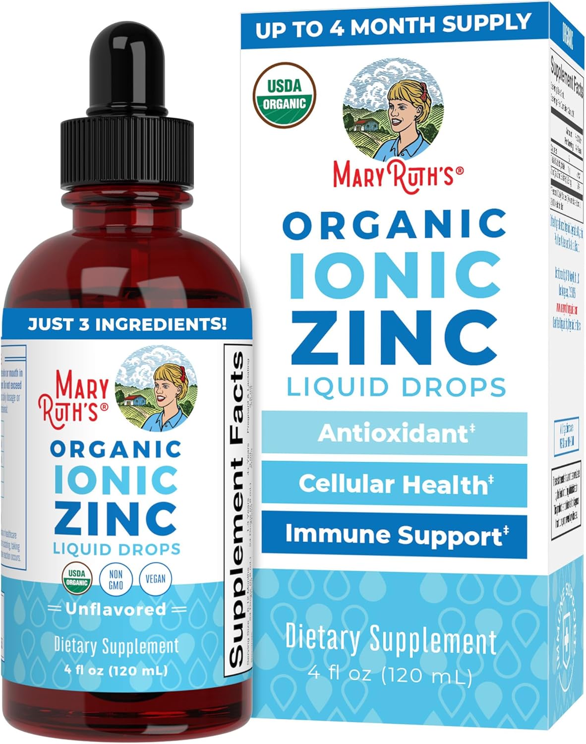 MaryRuth's Organic Liquid Zinc Supplement | For Immune Support | 4 oz