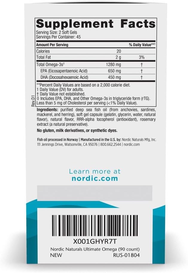 Nordic Naturals Ultimate Omega, Lemon Flavor | 90 Soft Gels - Image 2