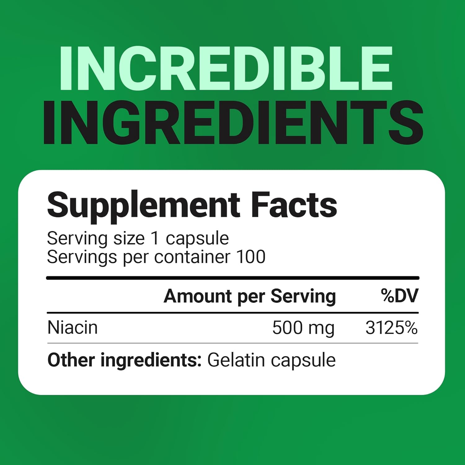 Dr. Berg Niacin 500mg | Heart Health & Energy Support | 100 capsules - Image 2
