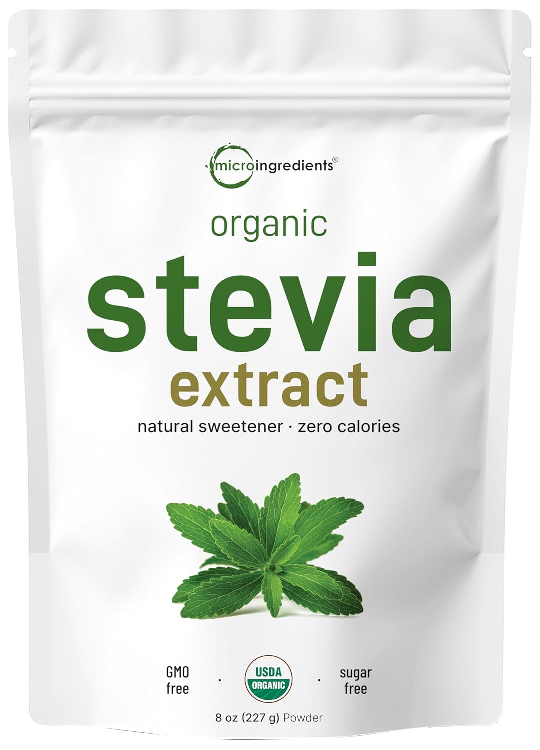 Micro Ingredients Pure Organic Stevia Powder, 8 Ounces