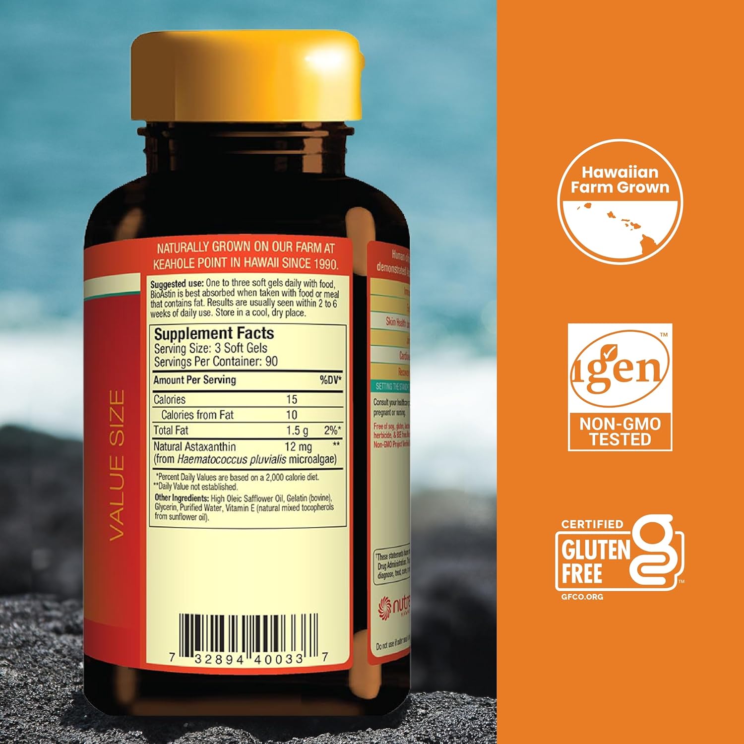 BioAstin Hawaiian Astaxanthin | Natural Antioxidant 4mg |270 Softgels - Image 2