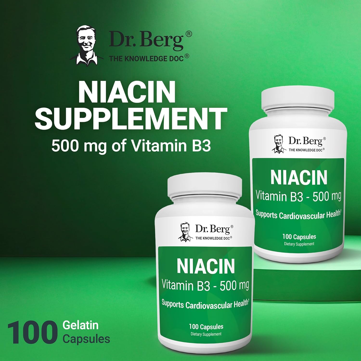 Dr. Berg Niacin 500mg | Heart Health & Energy Support | 100 capsules - Image 9