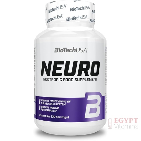 BioTechUSA Neuro Dietary Supplement Capsules with Plant Extracts, Vitamins and Minerals, 60 Capsules