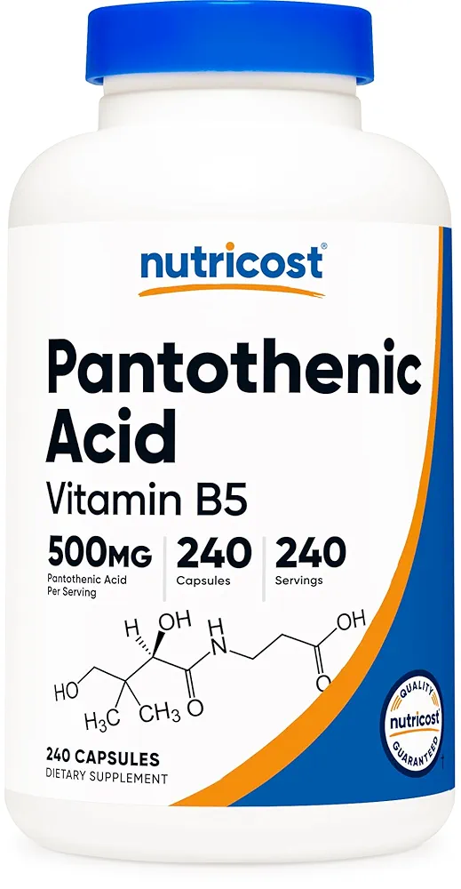 Nutricost Vitamin B5 Supplement 500mg | Pantothenic Acid | 240 Capsules