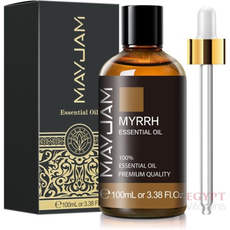 Myrrh Essential Oil 100ML/3.38FL.OZ, MAYJAM Premium Myrrh Oil Essential Oils with Glass Dropper, Great for Diffuser and Candle Making
