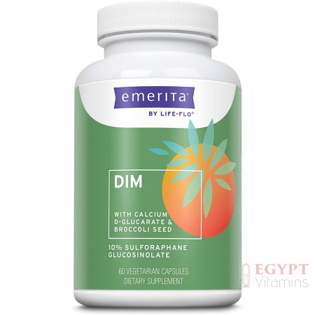 Emerita by Life-flo DIM Supplement, Balancing Support for Women with 100mg DIM Plus Calcium D-Glucarate and Broccoli Seed Extract, 60-Day Guarantee, Not Tested on Animals, 30 Servings, 60 VegCaps