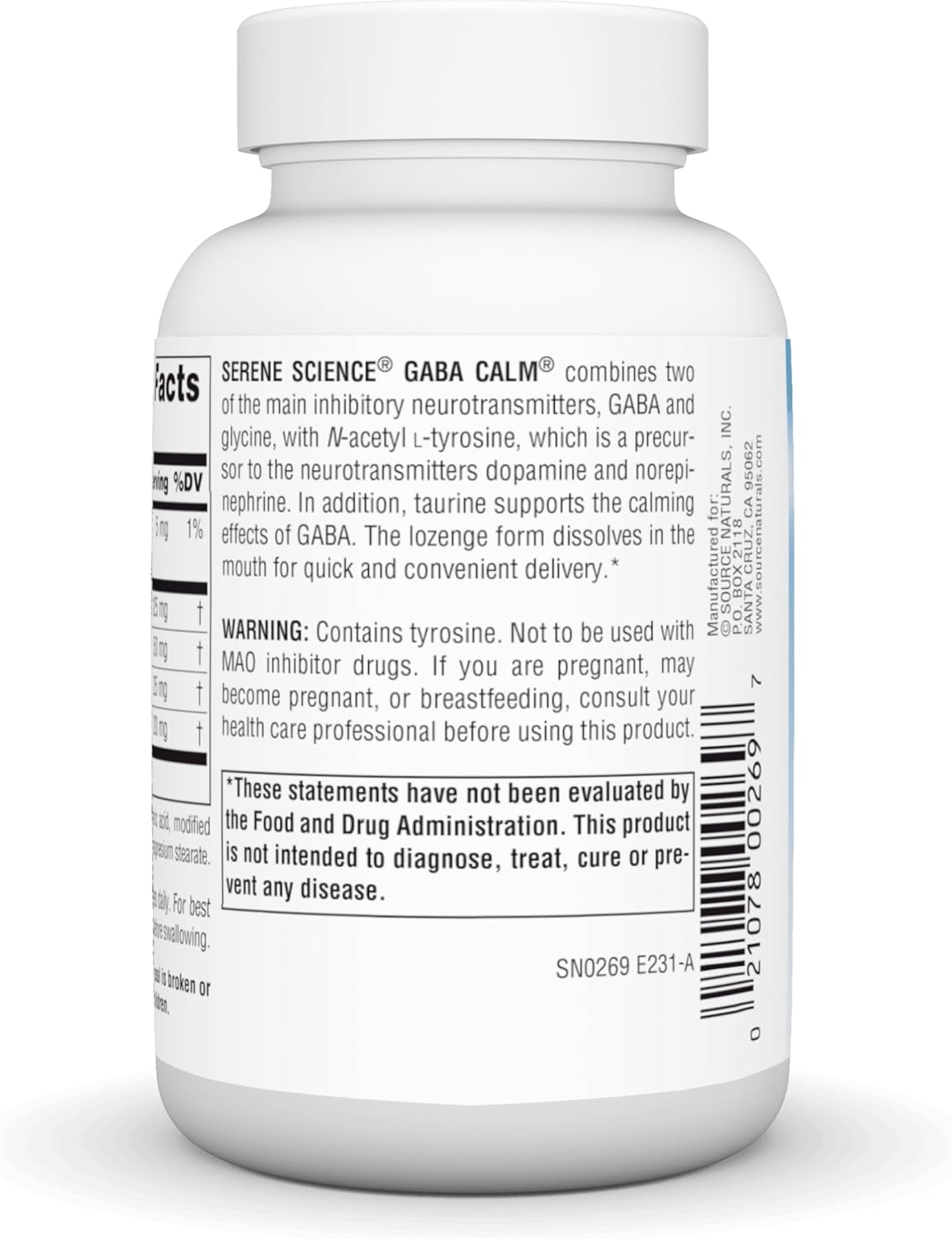 Source Naturals GABA Calm | Quick Dissolving Lozenge | Orange | 120 Lozenges - Image 3