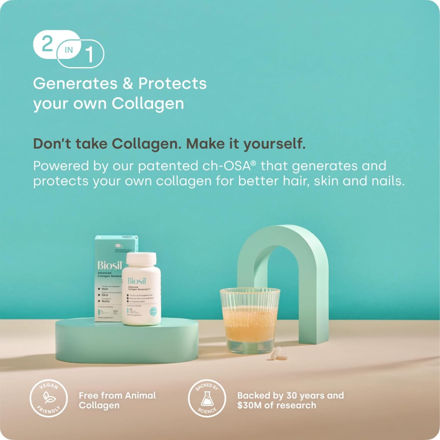 Biosil Collagen Generator with ch-OSA | Stimulates Natural Collagen Production |120 Liquid Capsules - Image 3
