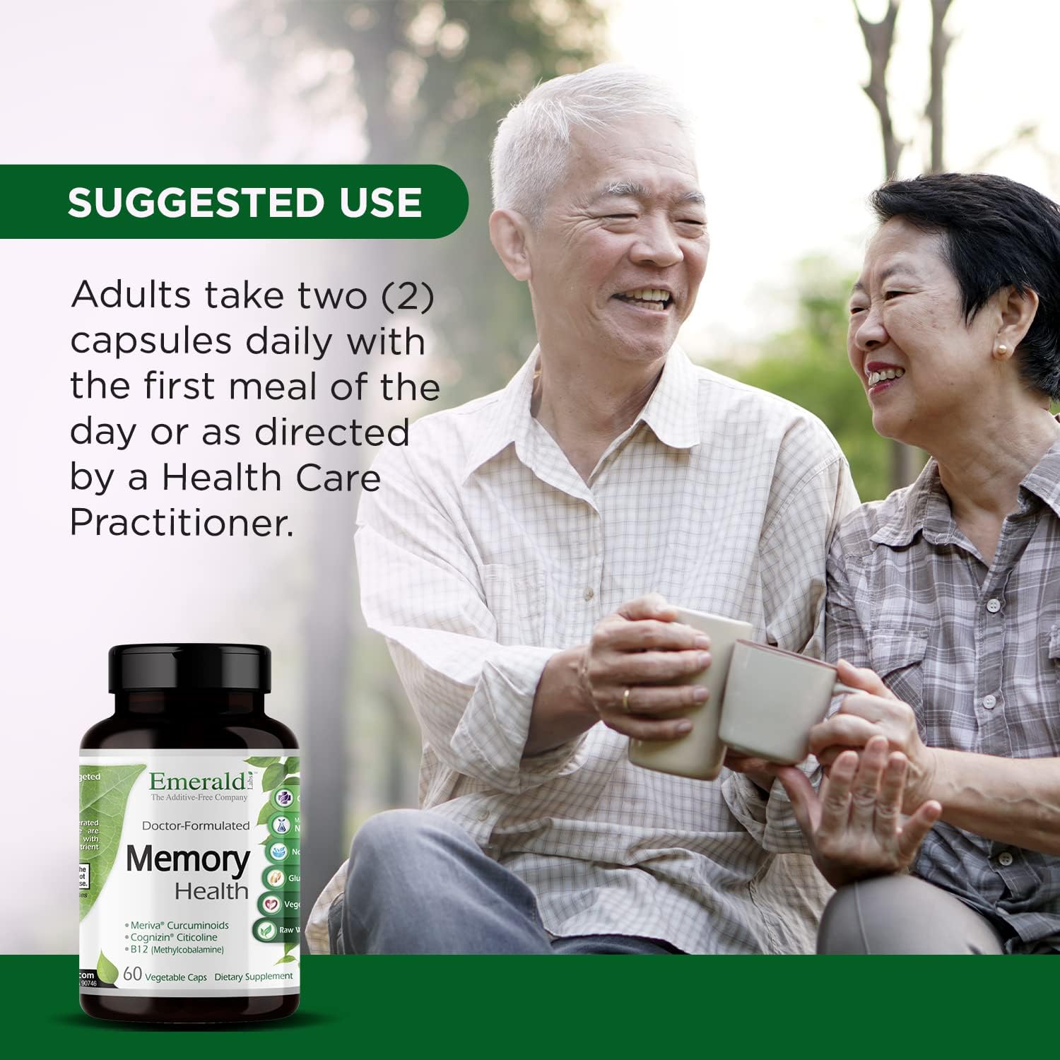 Emerald Labs Memory Health | Brain Supplement with Cognizin®| 60 Vegetable Capsules - Image 3