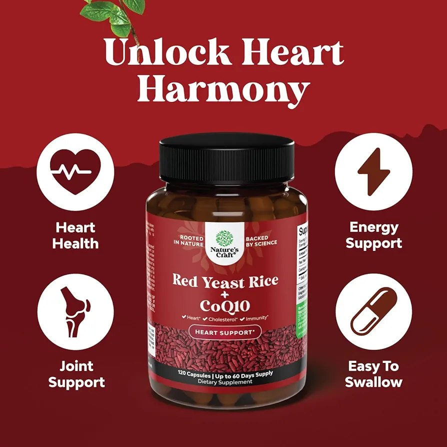Nature’s Craft Red Yeast Rice with CoQ10 | Cardiovascular Support |120 Count - Image 3