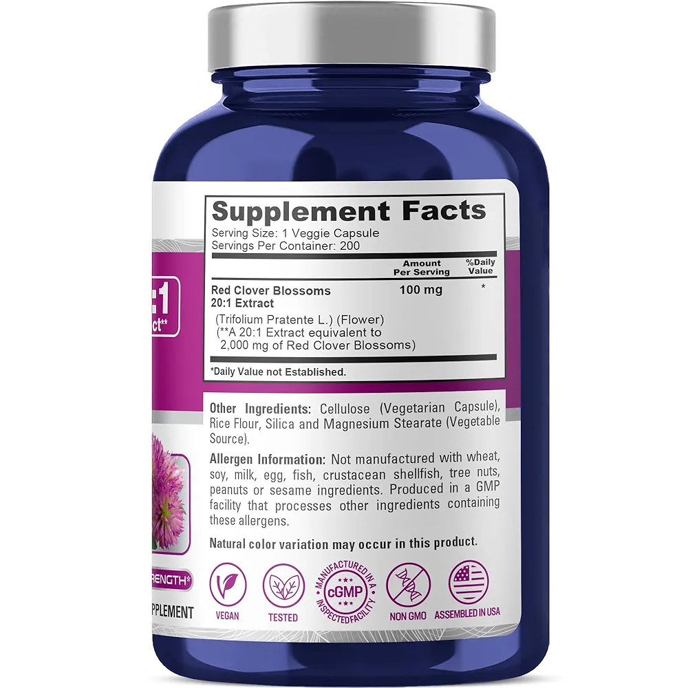 NusaPure Red Clover 2000mg | Menopause & Hormone Support | 200 Count - Image 2