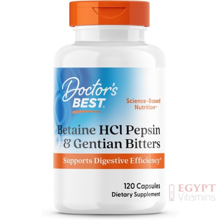 Doctor's Best Betaine HCI Pepsin & Gentian Bitters | 120 Capsules