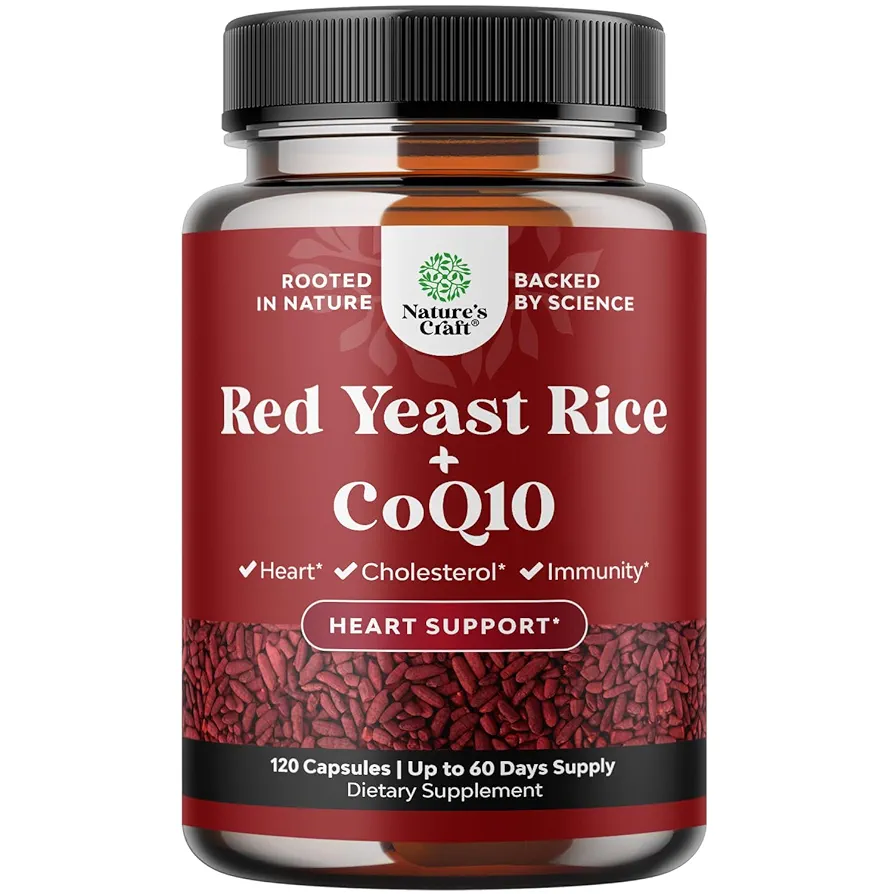 Nature’s Craft Red Yeast Rice with CoQ10 | Cardiovascular Support |120 Count