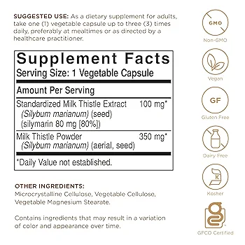 Solgar Milk Thistle | 100 Vegetable Capsules for Liver Support - Image 2