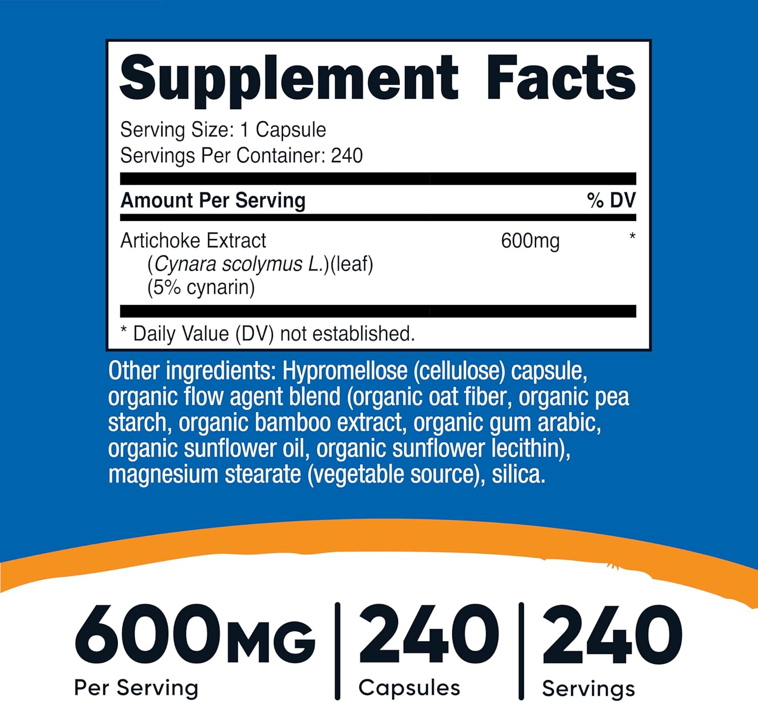 Nutricost Artichoke Extract 600mg | 240 Veggie Capsules - Image 2