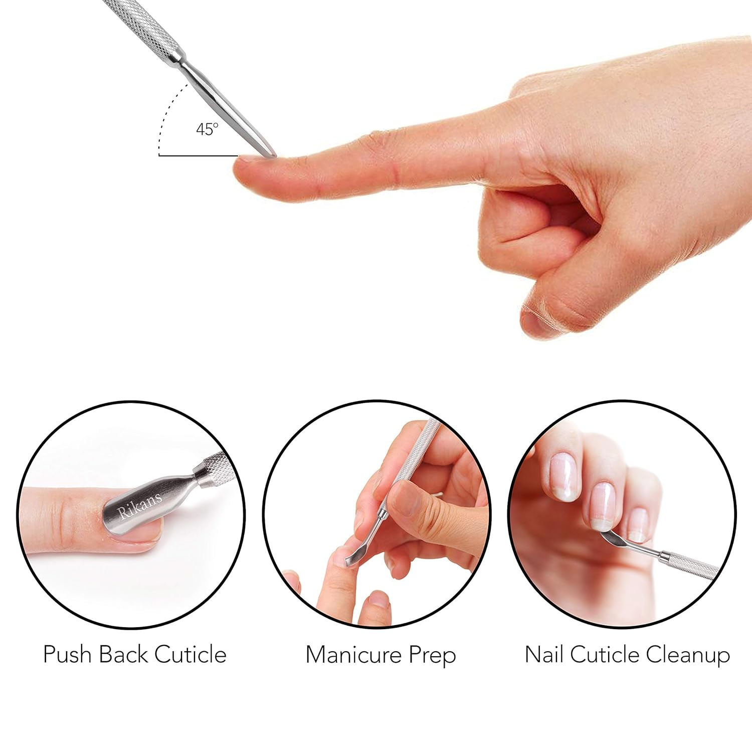 Professional Cuticle Pusher & Gel Remover Tool | Stainless Steel - Image 5