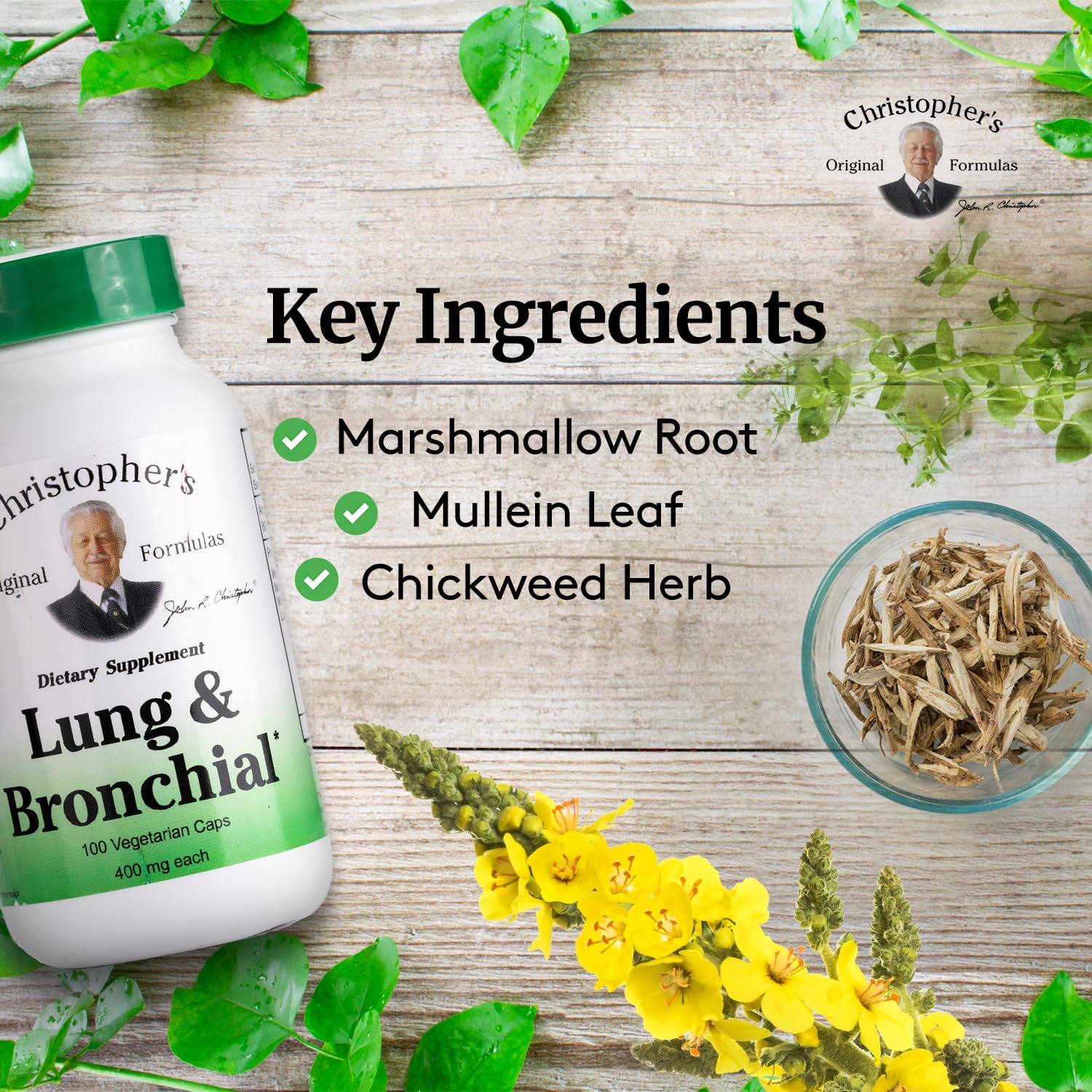 Christopher’s Lung & Bronchial Formula | Herbal Respiratory Support | 100 Caps - Image 3