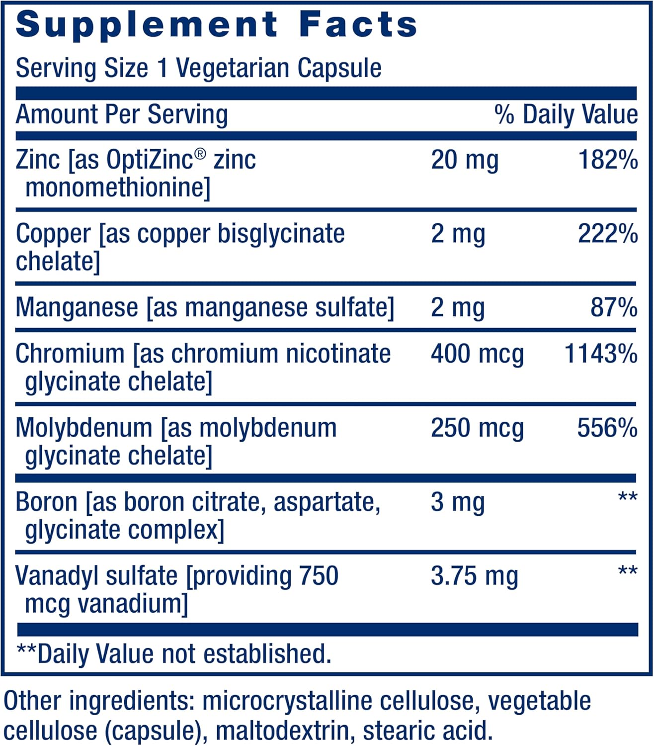 Life Extension Only Trace Minerals | 90 Capsules - Image 2