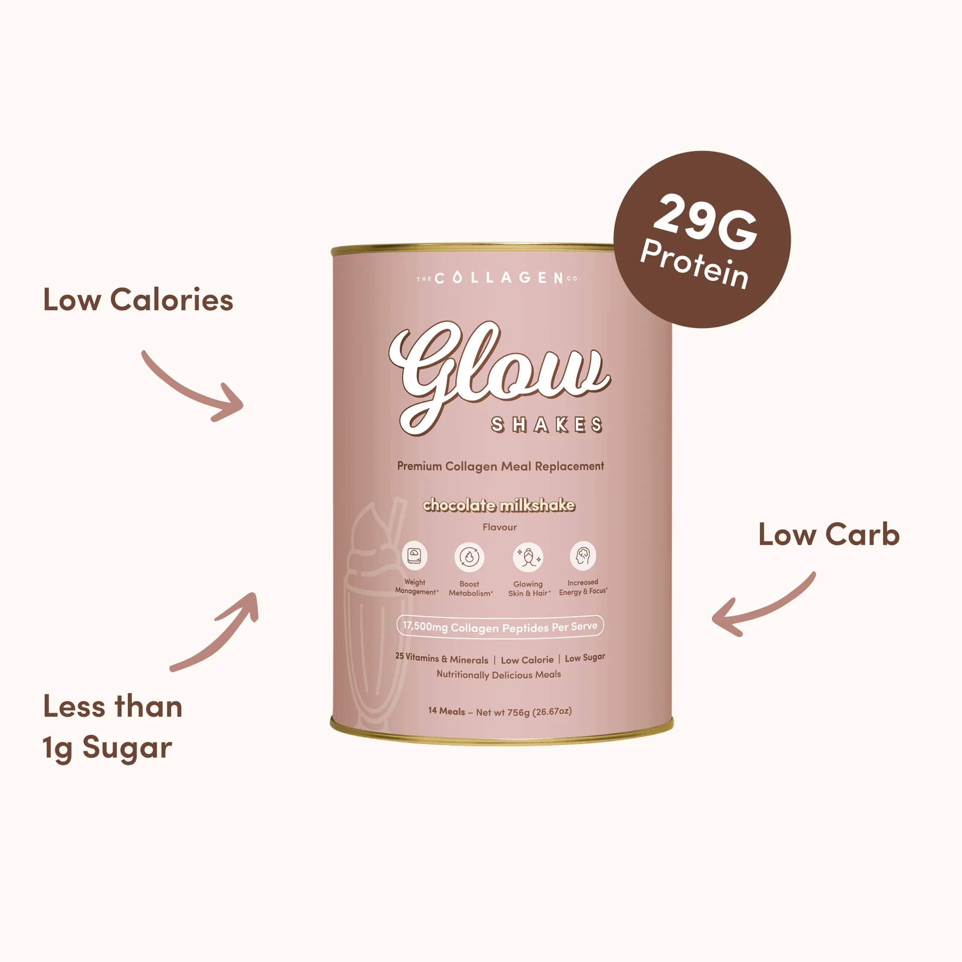 Chocolate milkshake Collagen Meal Replacement - 784g - Image 4