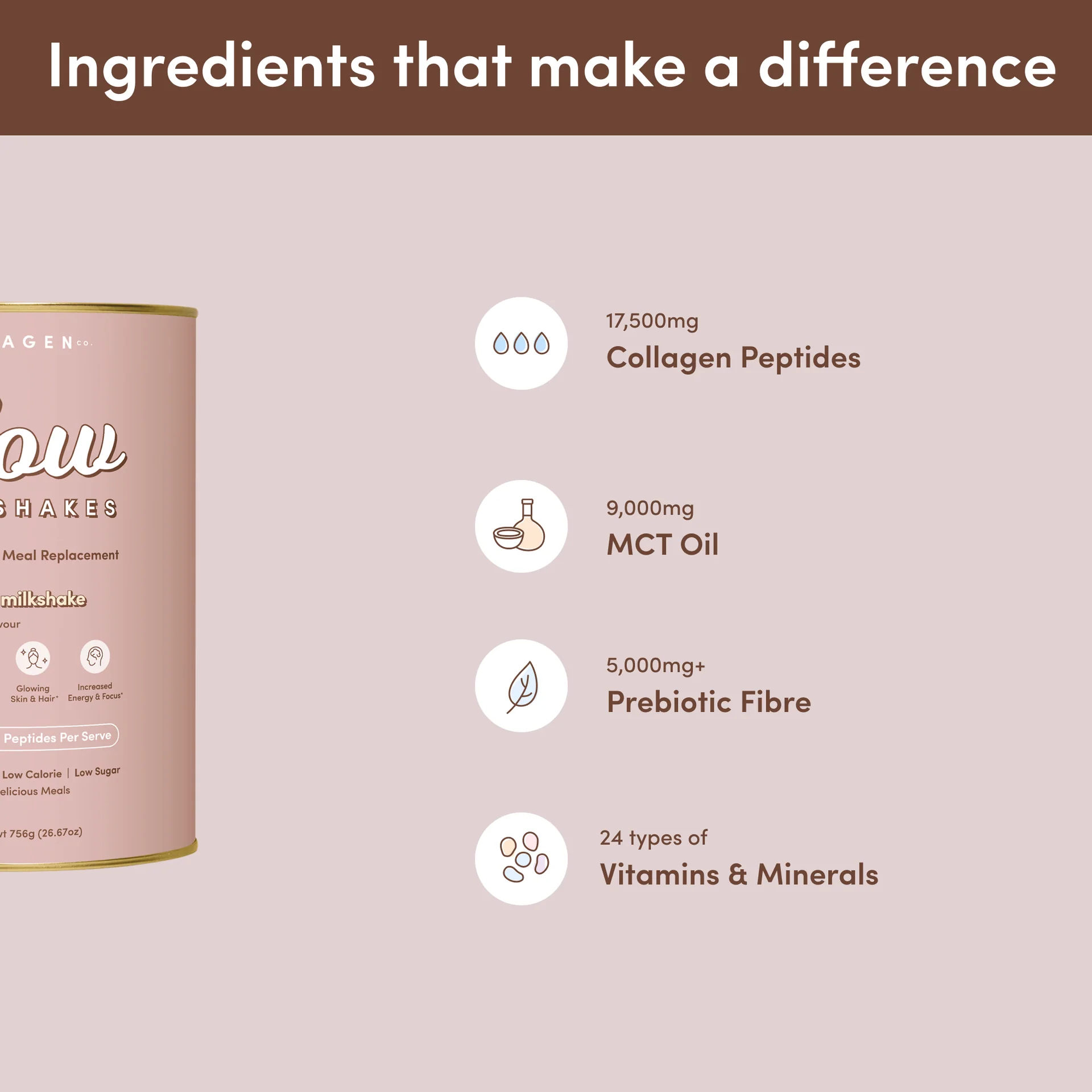 Chocolate milkshake Collagen Meal Replacement - 784g - Image 9
