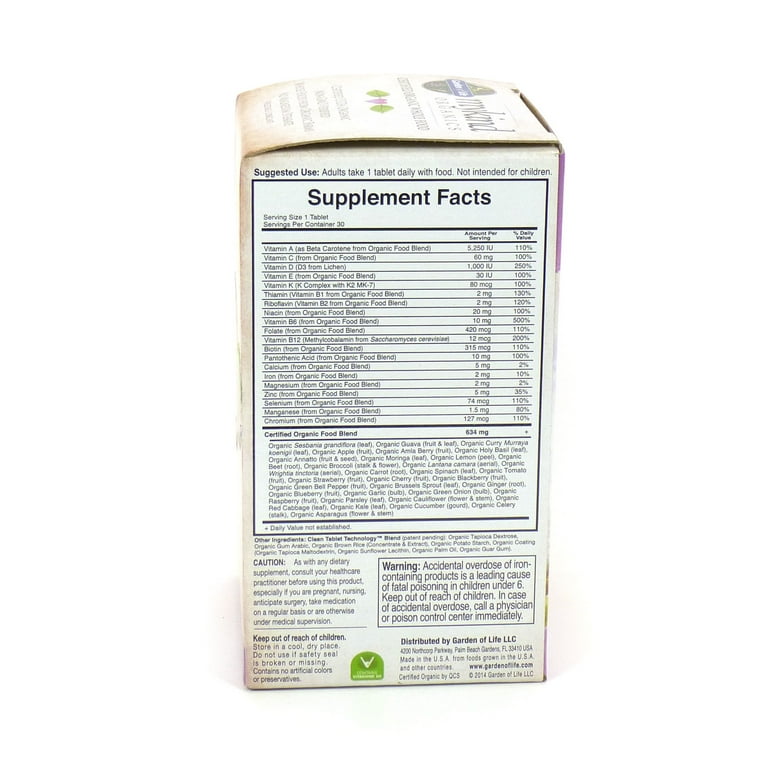 Organic Women's Once Daily Multivitamin | Garden of Life Mykind | 30 Ct - Image 2
