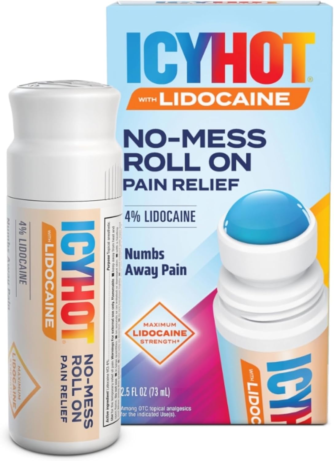 Icy Hot Maximum Strength Lidocaine No-Mess Pain Relief Liquid, No-Mess Applicator, 2.5 Ounces