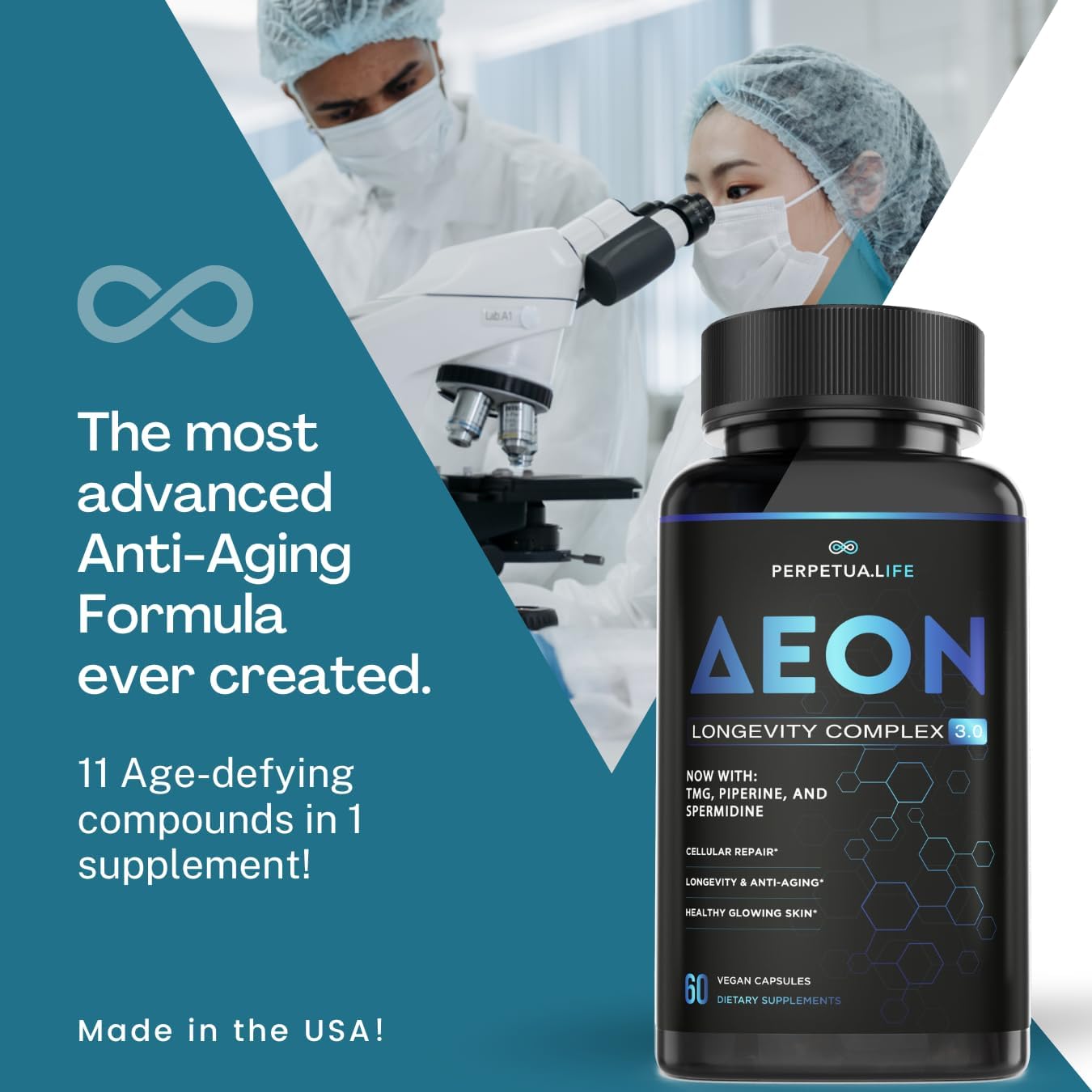 AEON Liposomal NAD+ Longevity Complex, with NAD+, NR, Resveratrol, Quercetin, Fisetin, L Theanine, TMG, EGCG, Spermidine, Astragalus, Anti-Aging Supplement, Vegan, 60 Capsules - Image 5