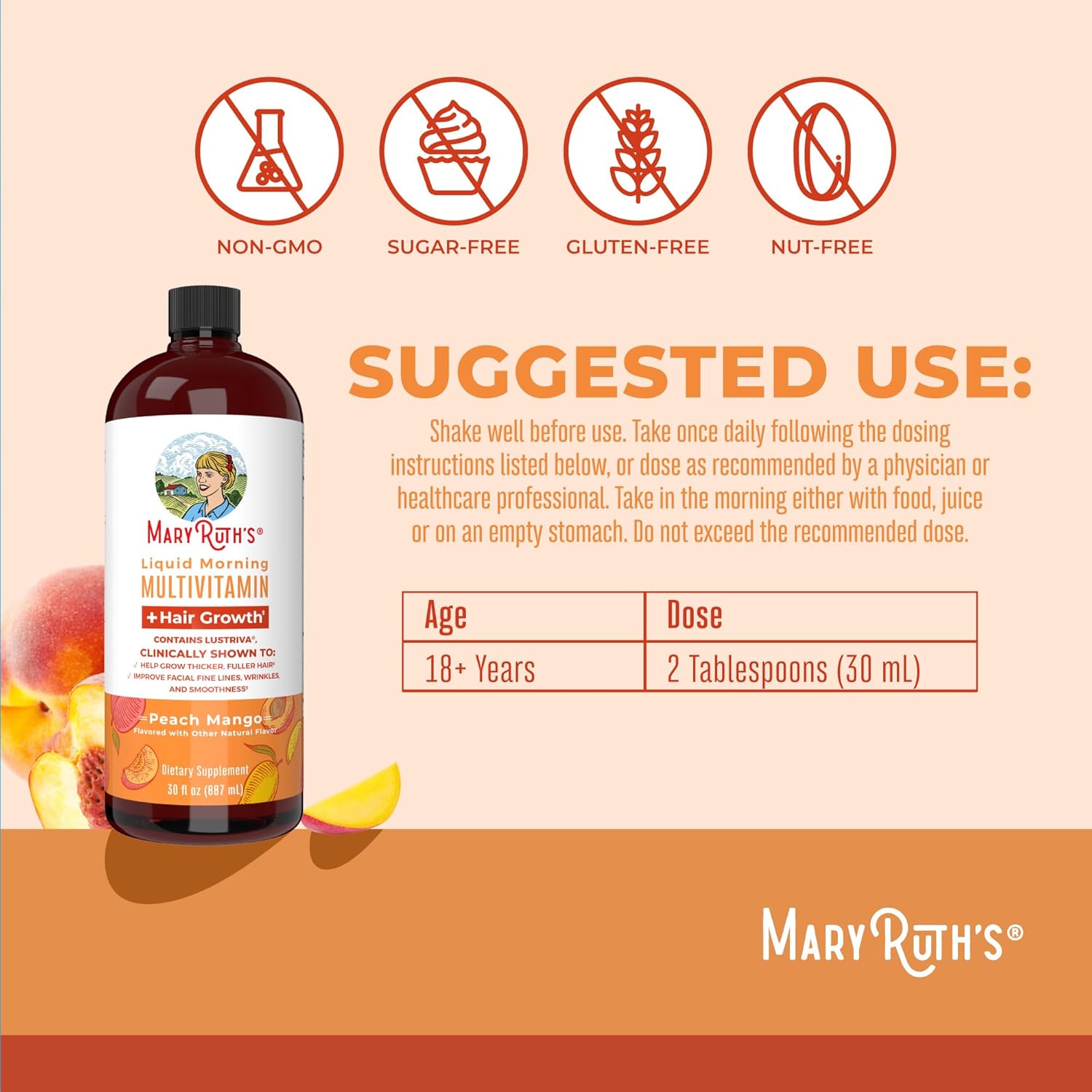 MaryRuth's | Liquid Multivitamin for Hair Growth with Lustriva® | 887 ml - Image 4