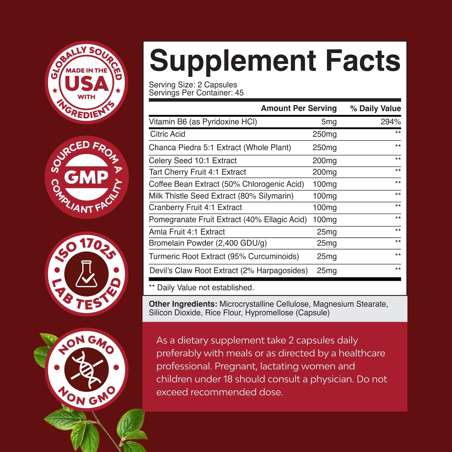 Uric Acid Cleanse Supplement for Joint & Kidney Support | 90 Caps - Image 2