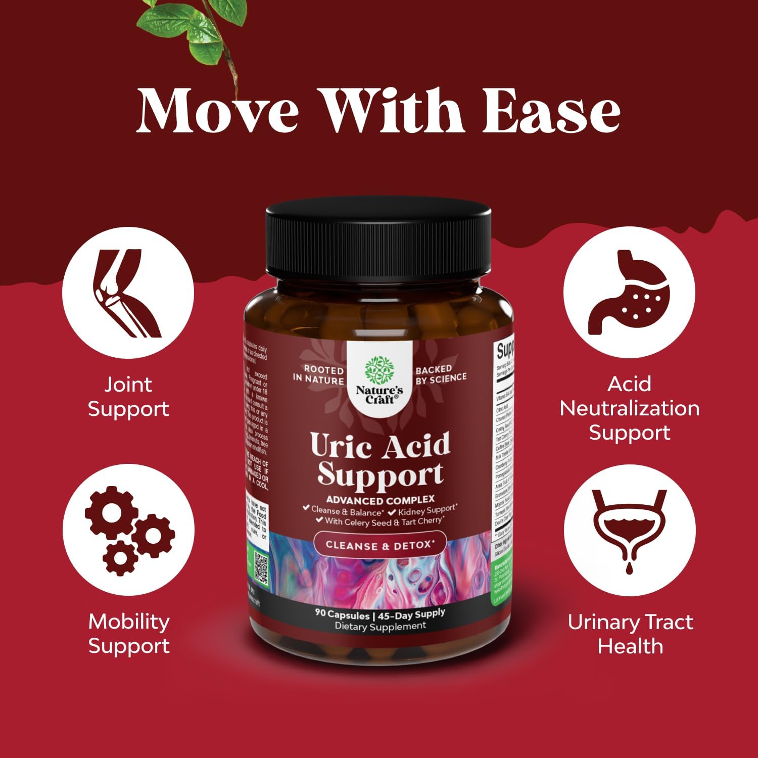 Uric Acid Cleanse Supplement for Joint & Kidney Support | 90 Caps - Image 4