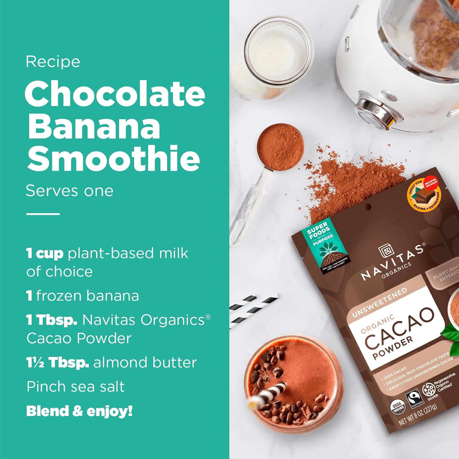 Navitas Organics Cacao Powder | Organic & Fairtrade | 24oz Bag, 113 Servings - Image 4